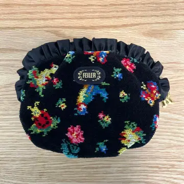 [ 중고품 ] FEILER ( 완판템 ) 하이디 패턴 쉘 파우치 블랙