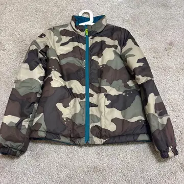 X girl 카모 패턴 리버서블 다운 자켓