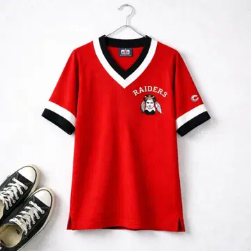 RAIDERS V넥T셔츠 레드