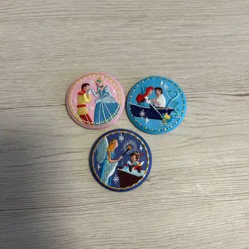 디즈니 프린세스 자수 핀 배지 3종 세트