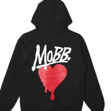미사용 새상품 MOBB 모브 하트 후드티 블랙 M