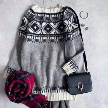 새상품급 Spick&Span 노르딕 니트 스웨터 여성용 프리