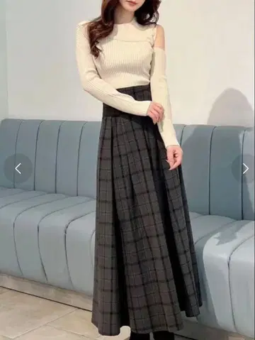 리젝시 체크 코르셋 스커트