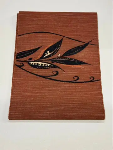 나고야 오비 브라운 잎 무늬