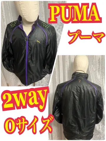 PUMA 푸마 나일론 자켓 2way 충전솜 블랙 자수 로고 O 사이즈