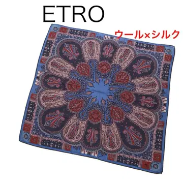 H4549P 에트로 울 x 실크 페이즐리 대형 스카프