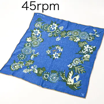 H4550P 45rpm 꽃무늬 코튼 스카프 반다나 핸드 프린트 Y2K