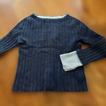 캐시미어 100 노블 리브 편직 니트