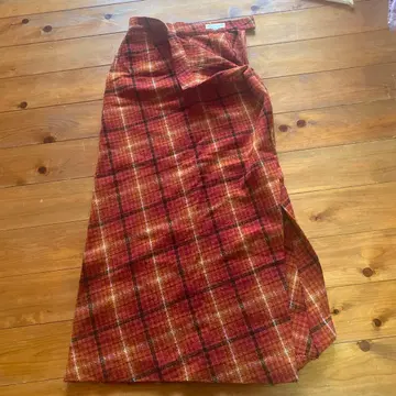 MICHEL KLEIN 체크 무늬 롱 스커트 38