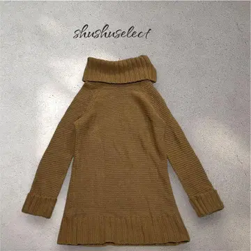 s2412 비키 터틀넥 스웨터 브라운 울 튜닉