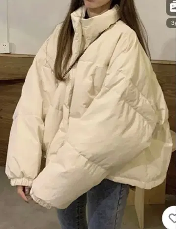 GLAMOROUS JANE 집업 블루종 아이보리 스탠드넥