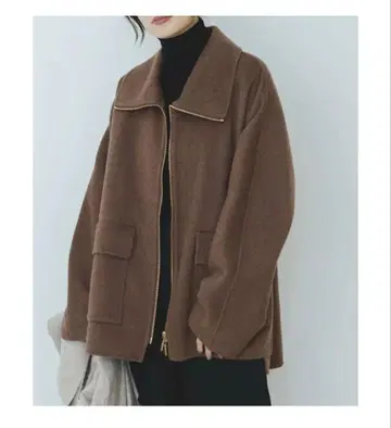 NOBLE 노블 리버 지퍼 코트 블루종 36 브라운