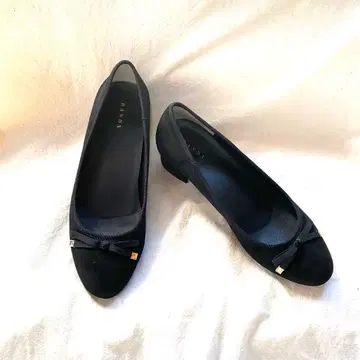 미사용급 RANDA 란다 라운드토 발레 슈즈 22 리본 블랙