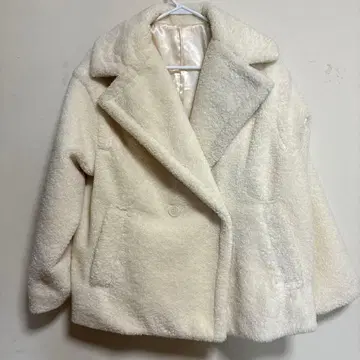아이보리 보아 자켓 더블 버튼 여성용 프리 사이즈 새상품급