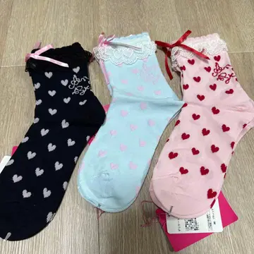 Lovely Heart 크루 삭스