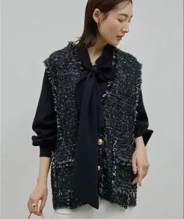 개럴개런트 트위드 베스트 블랙