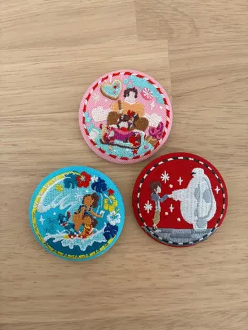 캐릭터 자수 핀 배지 3개 세트