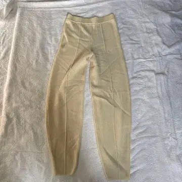 VERMEIL 아이보리 리브 편직 팬츠