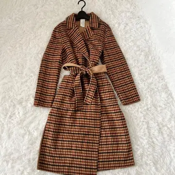 BANANA REPUBLIC 체크 무늬 리버서블 코트 M 울 벨트