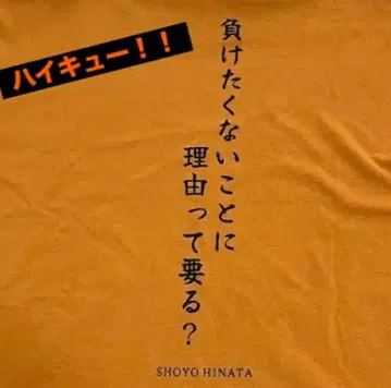 하이큐!! 히나타 쇼요 명언 프린트 티셔츠