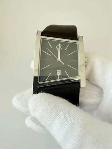 캘빈 클라인 블랙 가죽 시계