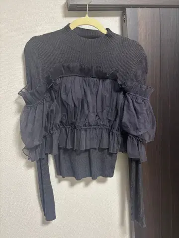 스나이델 snidel 튤 프릴 니트