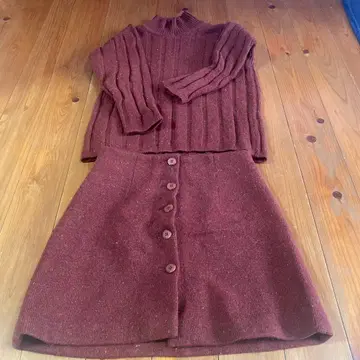 fades 니트 셋업 상하의 세트 브라운 레트로 가을/겨울