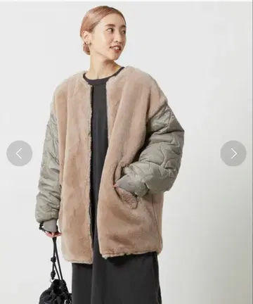 새상품급 프릭스스토어 퍼 퀼팅 아우터