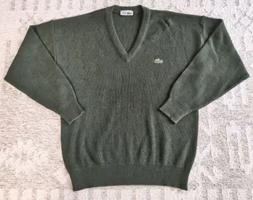 프랑스제 LACOSTE 올리브 그린 V넥 니트 4사이즈(M)