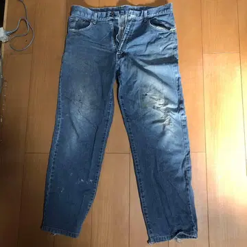 파랑 스트레이트 데님 팬츠