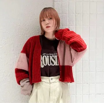 KBF 패치워크 니트 가디건