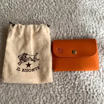 IL BISONTE 일비종떼 가죽 명함지갑 동전 지갑 오렌지