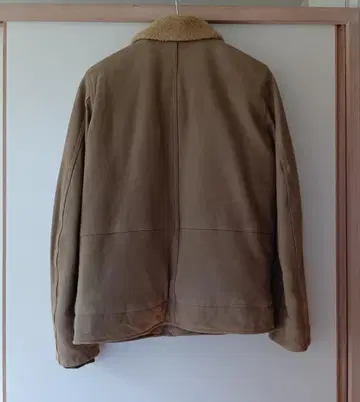 베이지 가죽 자켓 퍼 카라 부착