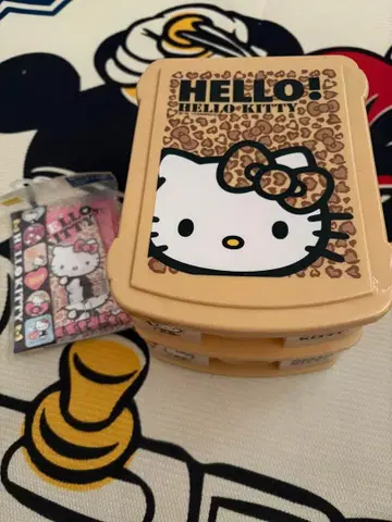 레오파드 무늬 키티 2단 서랍 잡화 케이스