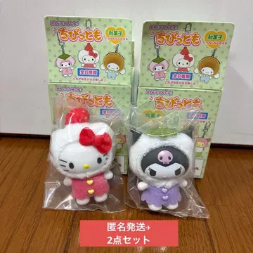 산리오 키링 치비토모 제3탄 화과자 헬로키티 쿠로미 2점