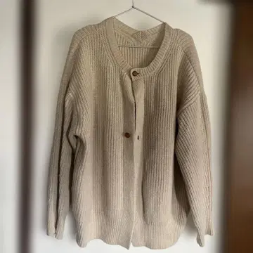 츠구무 베이지 니트 가디건 오버 사이즈 알파카와 울