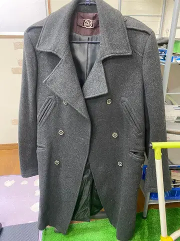 ZARA MAN 그레이 더블 브레스트 피 코트