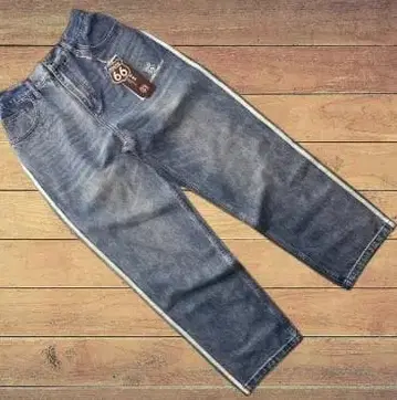 무료배송/미사용 새상품 워셔블 블루 데님 팬츠/ 66 사이드 스트라이프