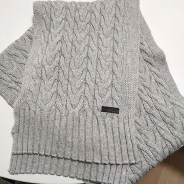 Armani Exchange 케이블 짜임 머플러 그레이