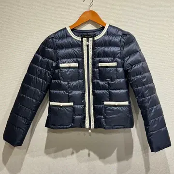 [ Pont Neuf 퐁뇌프 ] 펄 장식 더블 지퍼 숏 다운 자켓