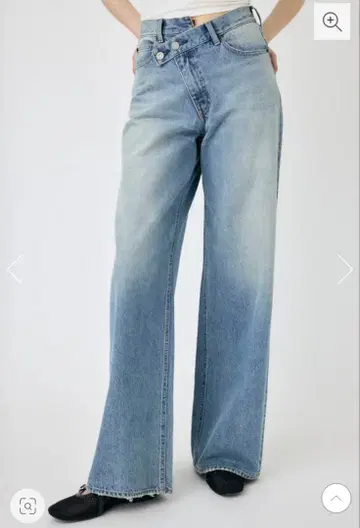 [ MOUSSY ] 크로스 웨이스트 와이드 스트레이트