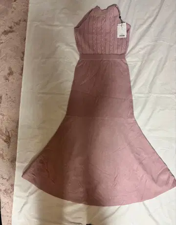 새상품 핑크 슬리브리스 니트 원피스 M