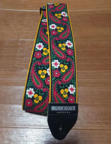 SILVER EAGLE 페이즐리 기타 스트랩 빈티지