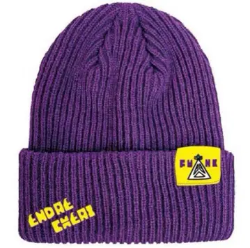 니트캡 도모토 츠요시 ENDRECHERI 자수 로고 멜란지 보라색