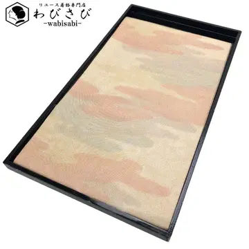 후쿠로 오비 옅은 노을 무늬 금실 토분색 O-3193