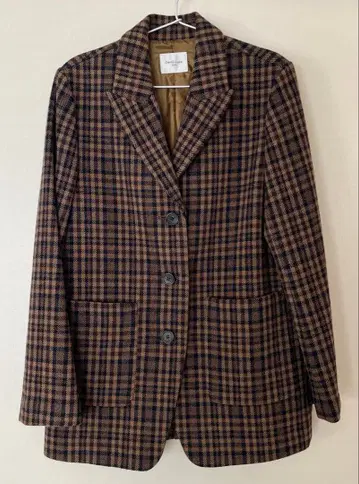 연내 한정 판매 데미룩스 빔즈 울 체크 자켓 38