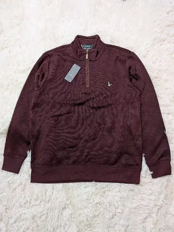 [ 미사용 ] TOROY 와인 컬러 하프 지퍼 트레이닝복 니트 L 사이즈