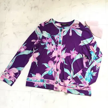 최근 새상품급 LEONARD 레오나르 실크울 니트 가디건 42