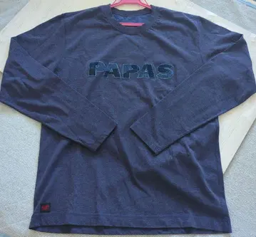 PAPAS 자수 긴팔 티셔츠 블루