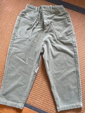 NATURAL LAUNDRY 코듀로이 워크 팬츠 라이트 그린